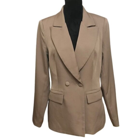 PrettyLittleThing Jackets & Blazers - Pretty Little Thing Women's Double Breasted Oversized Boxy Fit Blazer Size 10